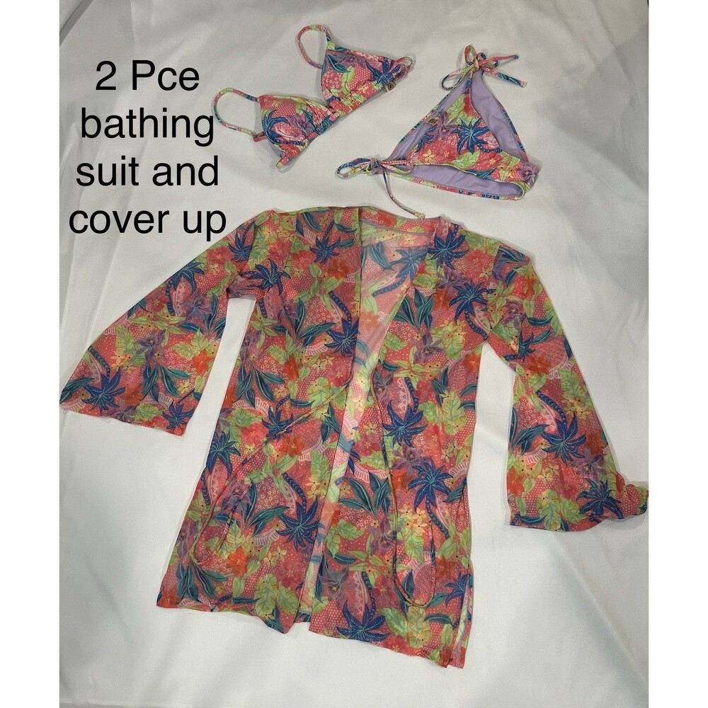 Blu C 3 Piece NWT Bathing Suit w/Cover Up Size Medium